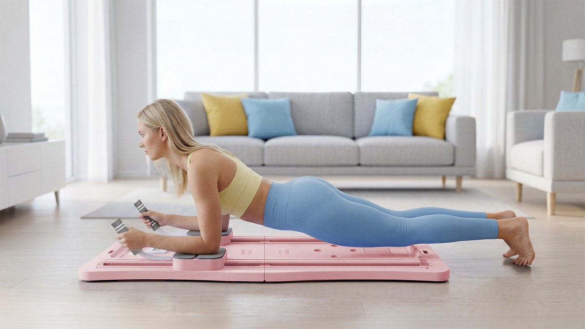 FitDeska — Domowy Reformer do Pilatesu 9w1 FitDeska – Domowy Reformer do Pilatesu 9w1 w użyciu